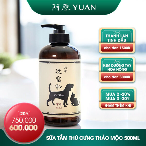 [SẢN PHẨM DATE NGẮN DƯỚI 12 THÁNG] SỮA TẮM THÚ CƯNG THẢO MỘC