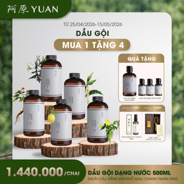 [MUA 1 TẶNG 4] DẦU GỘI DẠNG NƯỚC 500ML