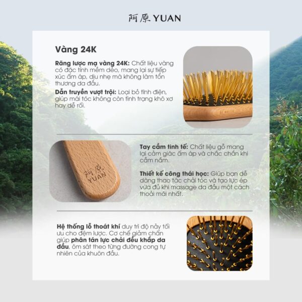Lược Mạ Vàng 24K YUAN - Ảnh 3